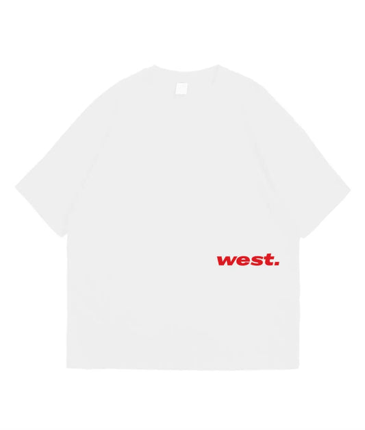 T-shirt lourd oversize Rouge - West.